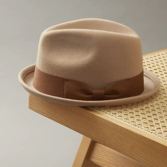 NWT Hi Crown British Black Wool Hat 2” Brim Elegant Wool Hat Autumn And … - Picture 2 of 6